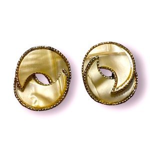 Vintage Double Moon Clip on Earrings